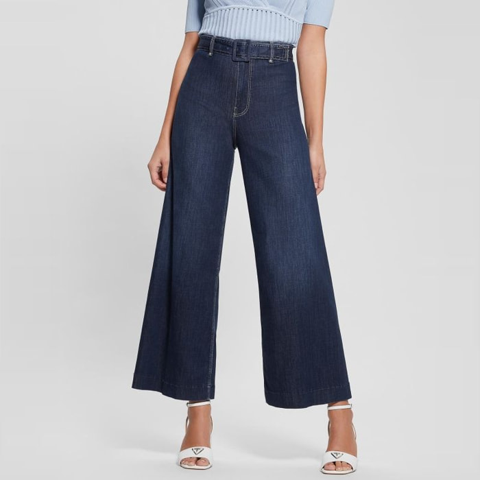 Jeans Dakota - coupe ample - sans couture - bleu denim foncé