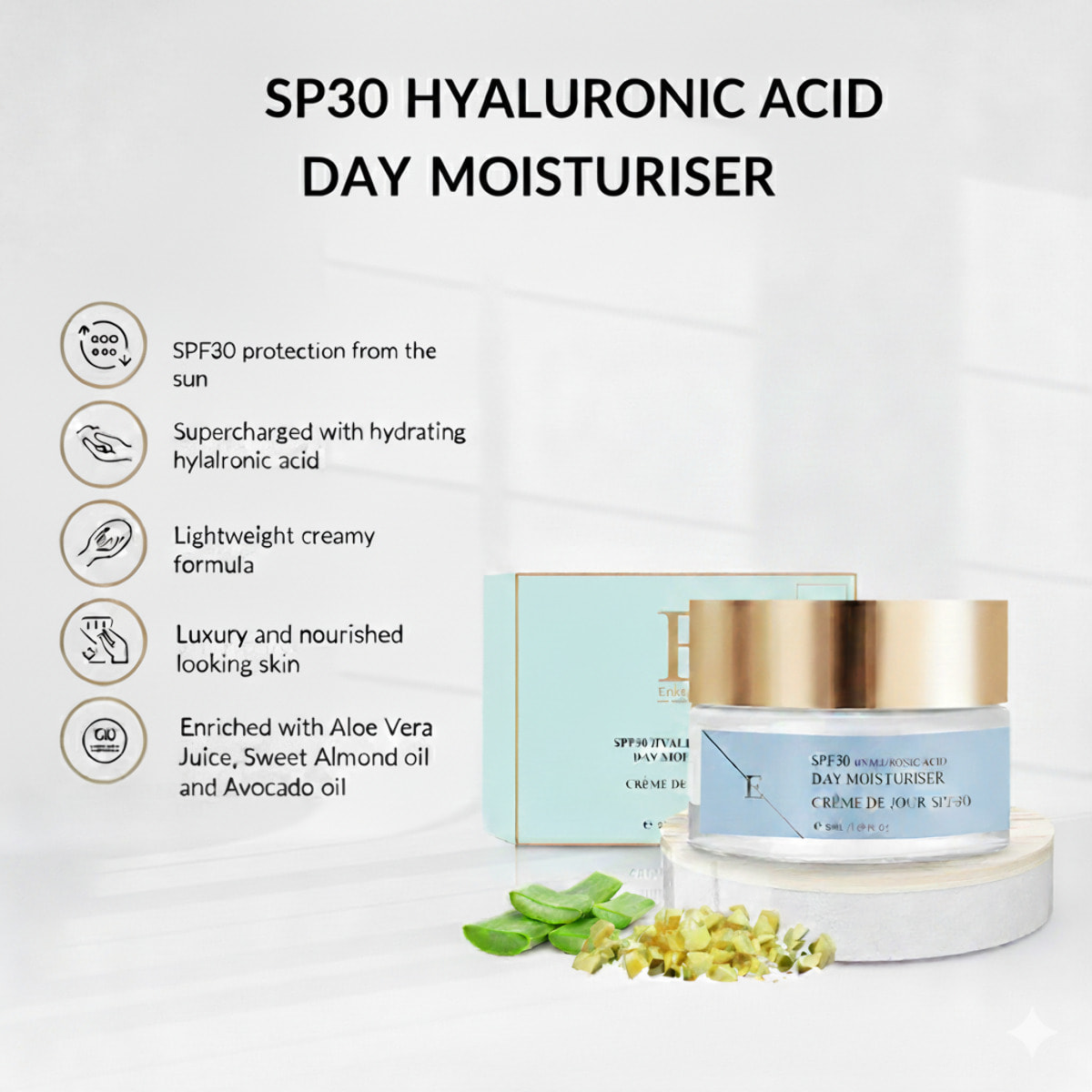 Crema de día con ácido hialurónico FPS 30