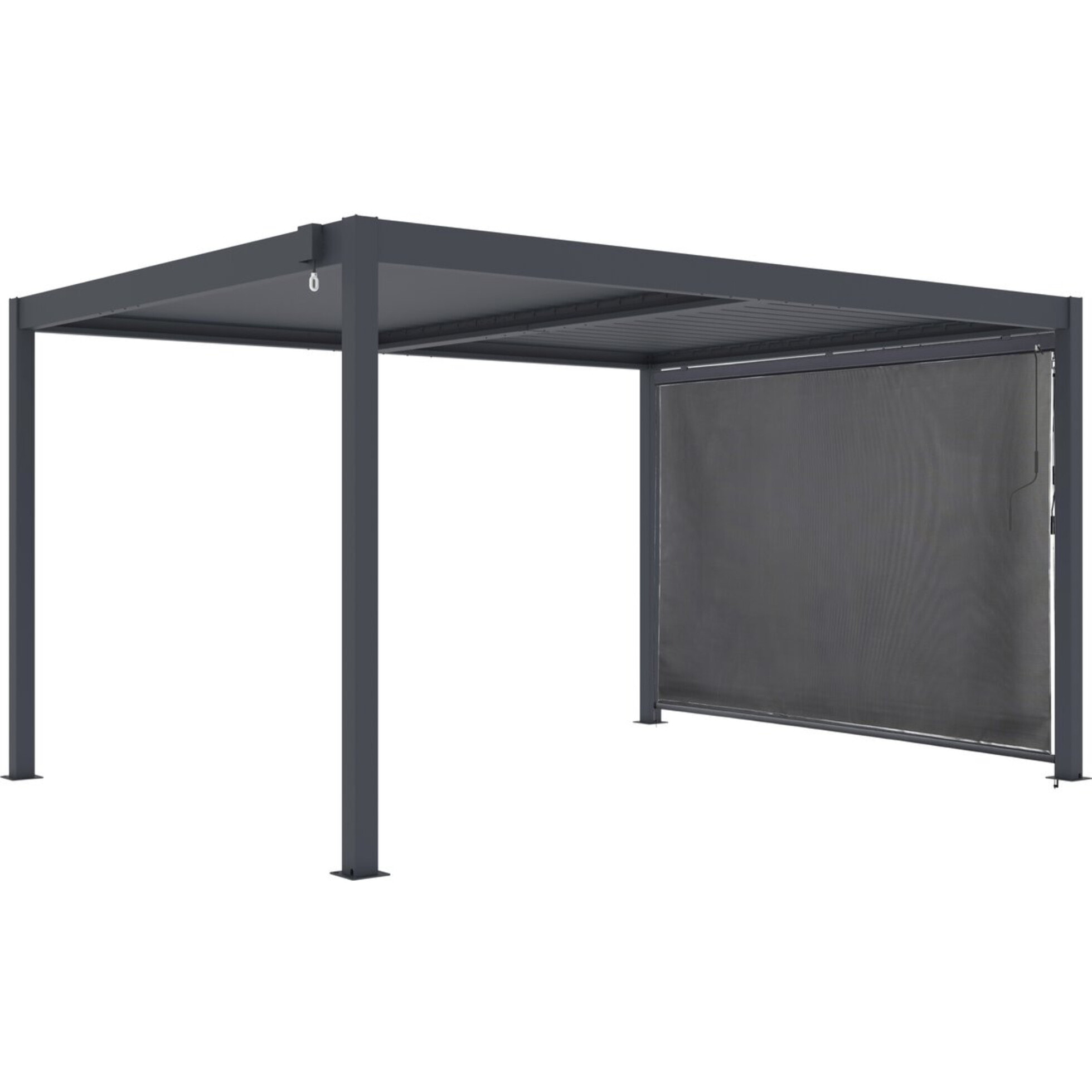Pergola bioclimatique avec store en aluminium "Windsor" - 3 x 4 m - Gris