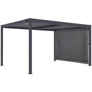 Pergola bioclimatique avec store en aluminium "Windsor" - 3 x 4 m - Gris