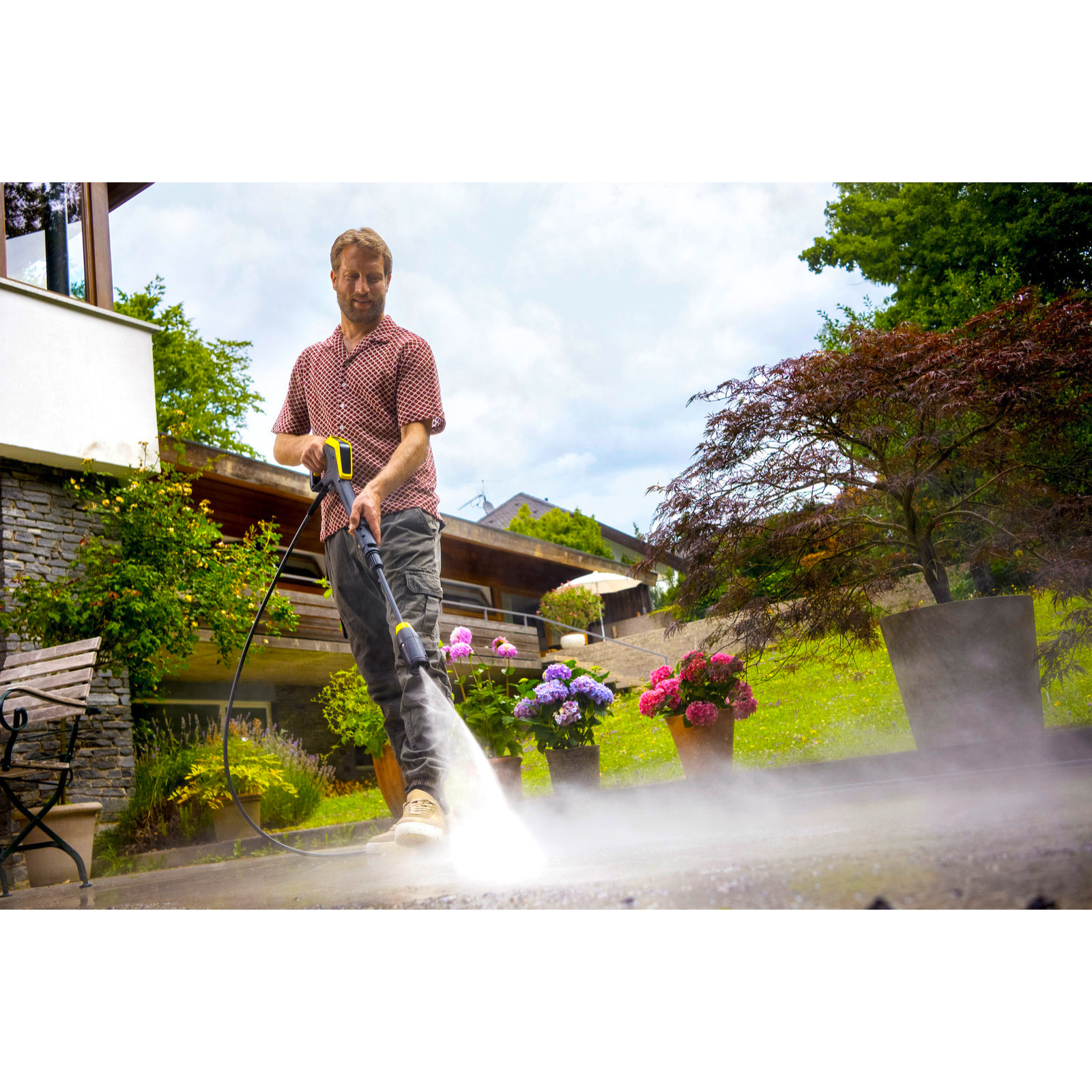 Nettoyeur haute pression KARCHER K7 Comfort Premium Connect - 180 bars - 600L/h - Flexible anti vrille - enrouleur