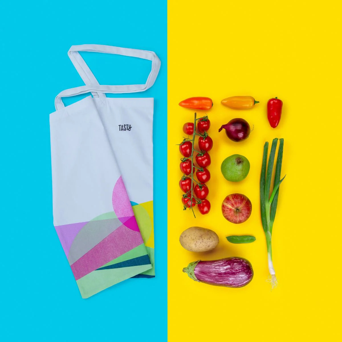 Sac de course type en coton Tasty Green