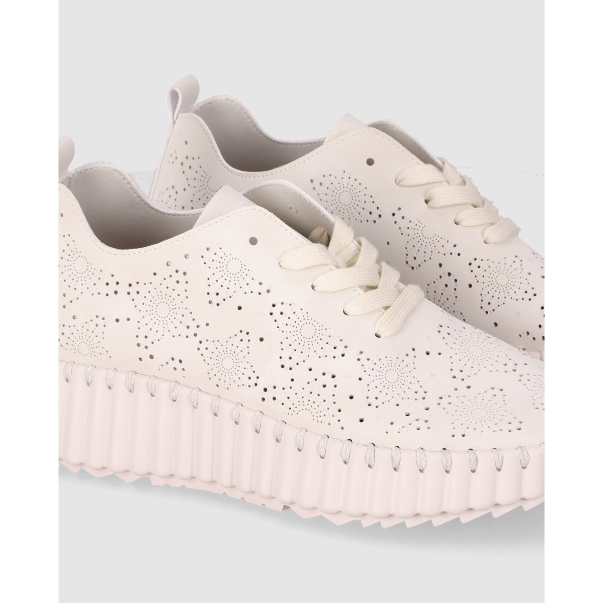 Zapatos de Piel Sintética - Beig - Tacón: 3 cm