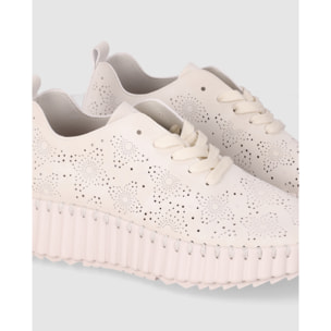 Zapatos de Piel Sintética - Beig - Tacón: 3 cm