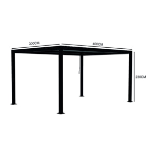 Pergola bioclimatique grise 3x4 m BONNI