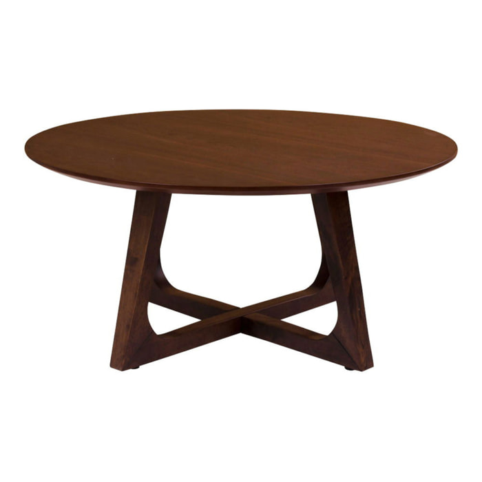 Tavolino da caffè Hellerup in impiallacciatura di noce, ø75×36 cm