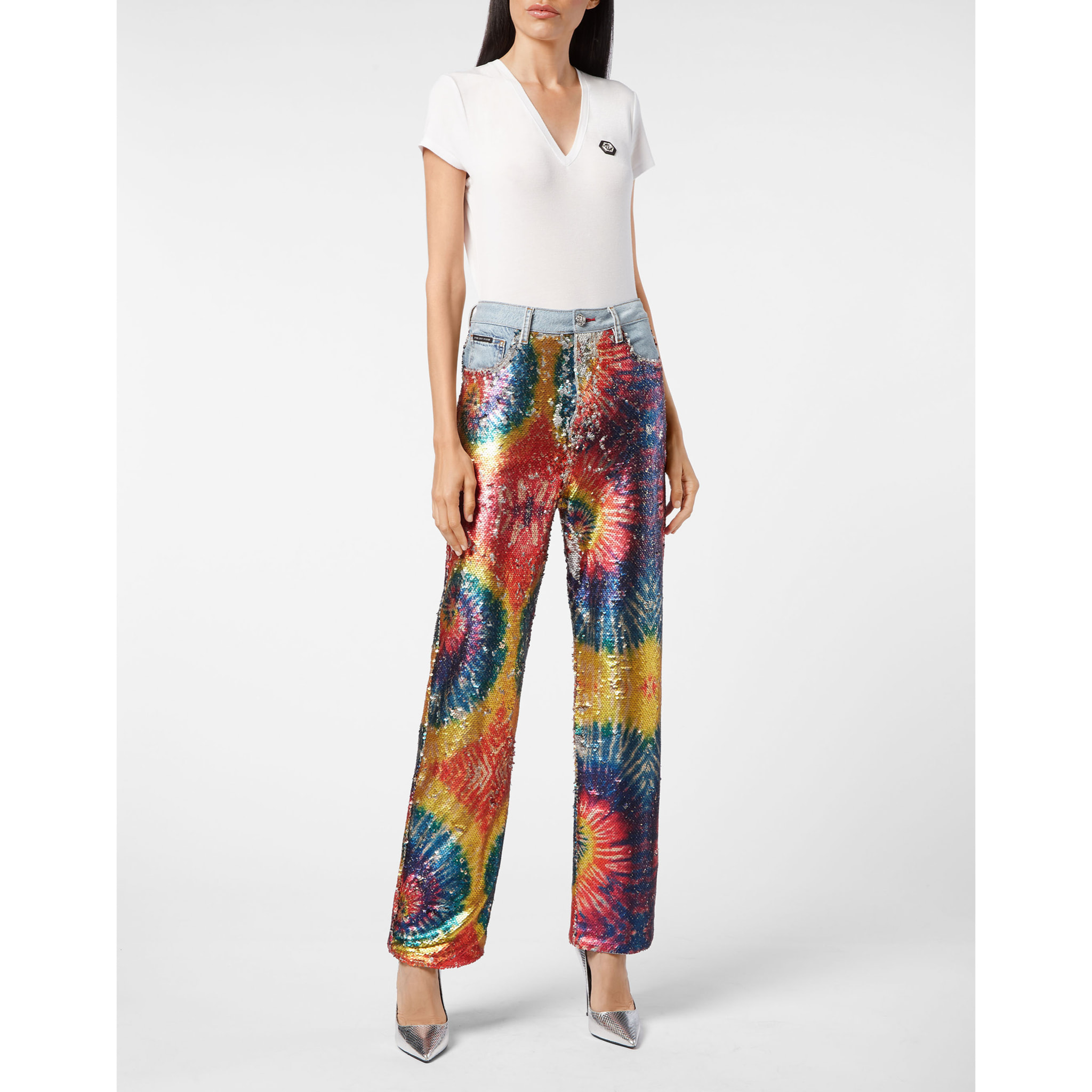 PHILIPP PLEIN Denim Trousers Loose Fit TIE DYE