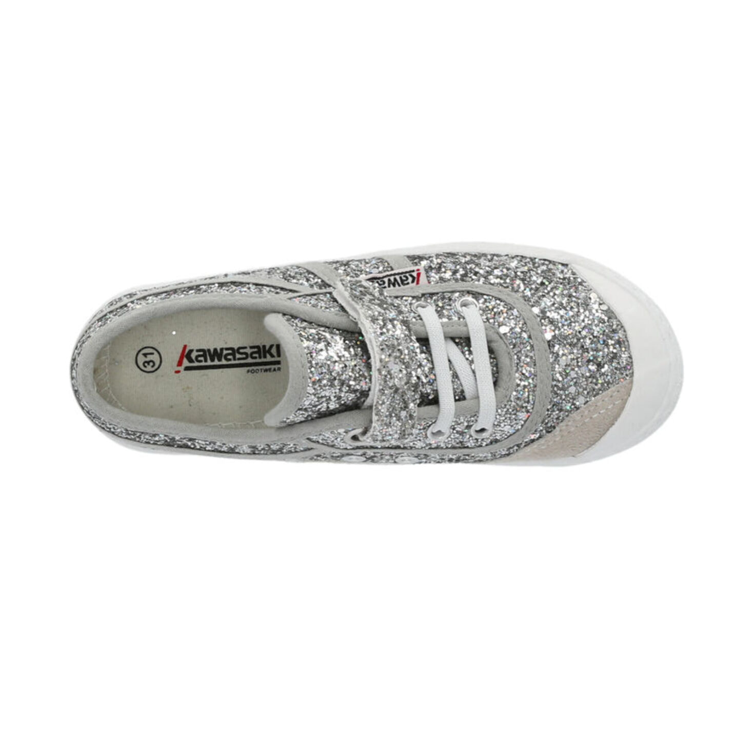 KAWASAKI Glitter Kids Shoe W/Elastic K202586-ES 8889 Silver