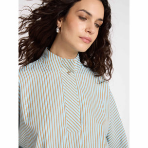 Elena Mirò - Blusa boxy rigata - Azzurro