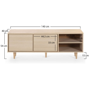 Mueble tv denia 2p roble o roble/blanco