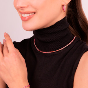 Collana Tennis con Cubic Zirconia Rosse Effetto Dégradé