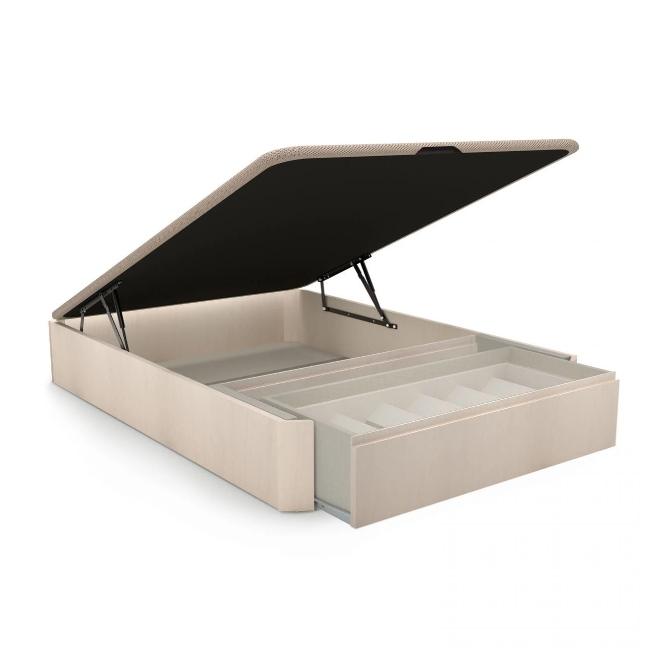 Canapé con cajón frontal con zapatero 135x190 cm en artic Luxury Premium 3D Artic