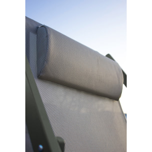 JULIA - Lot de 2 chiliennes de jardin en toile plastifiée et aluminium