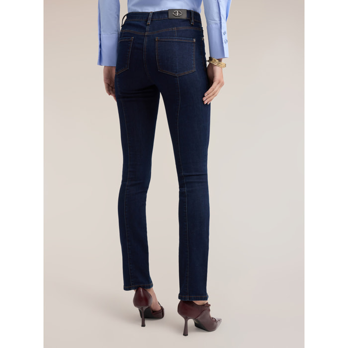 Motivi - Jeans skinny con abertura en el bajo de la pierna - Azul