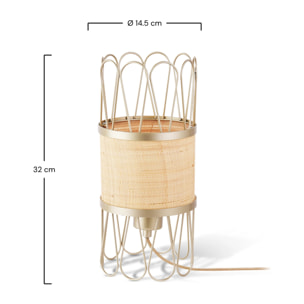 Lampe à poser en rotin - Flore