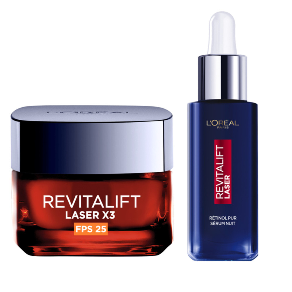 L'Oréal Paris Revitalift Laser Soin Anti-âge SPF25+ 50ml, L'Oréal Paris Revitalift Laser Sérum Nuit Rétinol Pur Rides Profondes