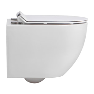 PixL WC suspendu en céramique sans bride Tornado Quiet et fixations invisibles + abattant frein de chute, blanc (CEPX010RTORP)