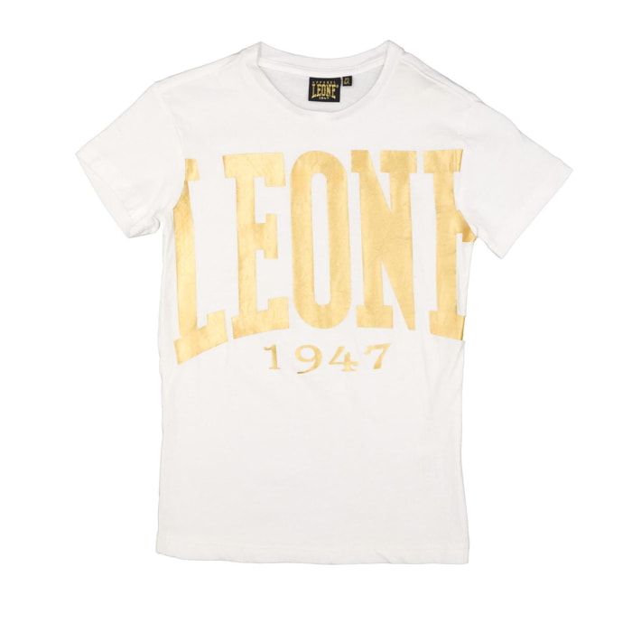 T-shirt maniche corte da bambino in cotone Leone Gold