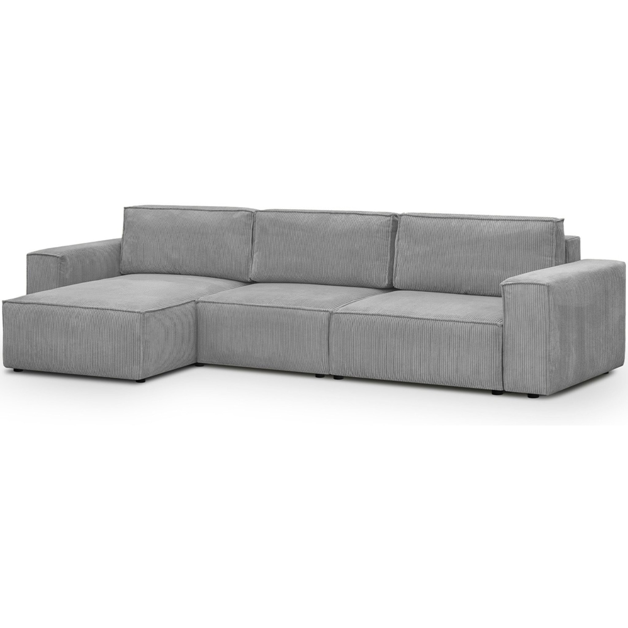 Canapé d'angle modulable 5 places en velours côtelé - Harper Mod