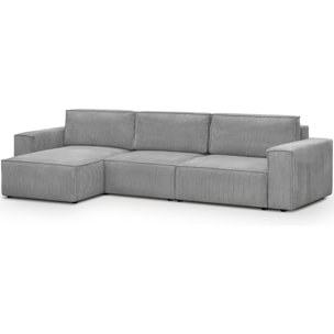 Canapé d'angle modulable 5 places en velours côtelé - Harper Mod