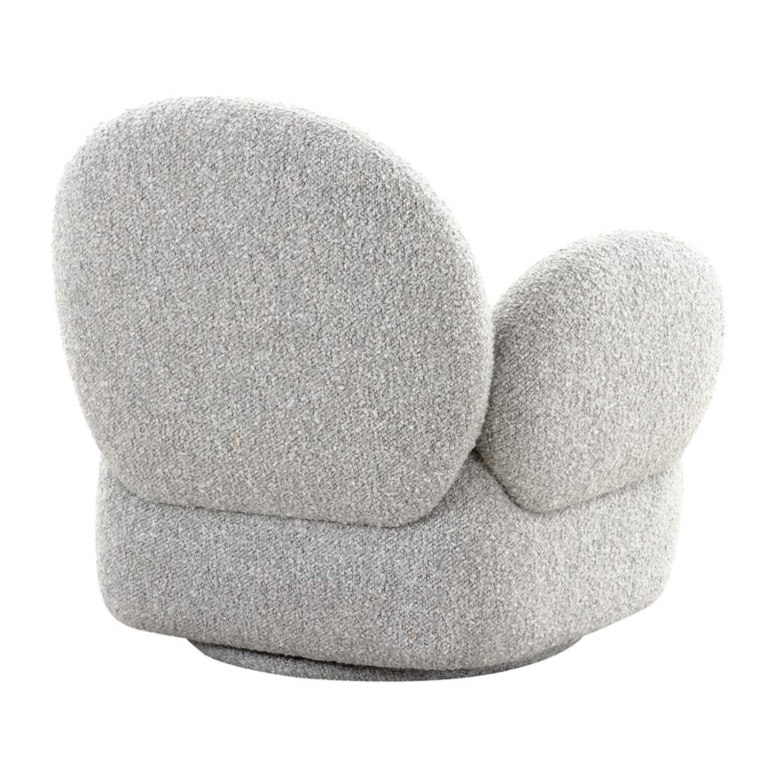 Javier - fauteuil pivotant - en tissu bouclette - Gris clair
