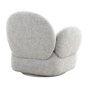 Javier - fauteuil pivotant - en tissu bouclette - Gris clair