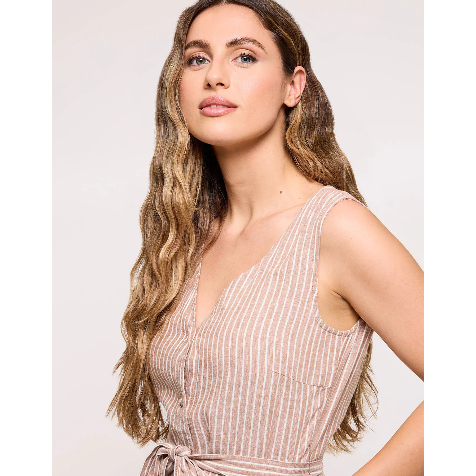 Vestido Midi Marrón - Coffee Stripe