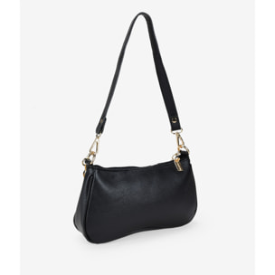 Bolso de hombro negro con cadena