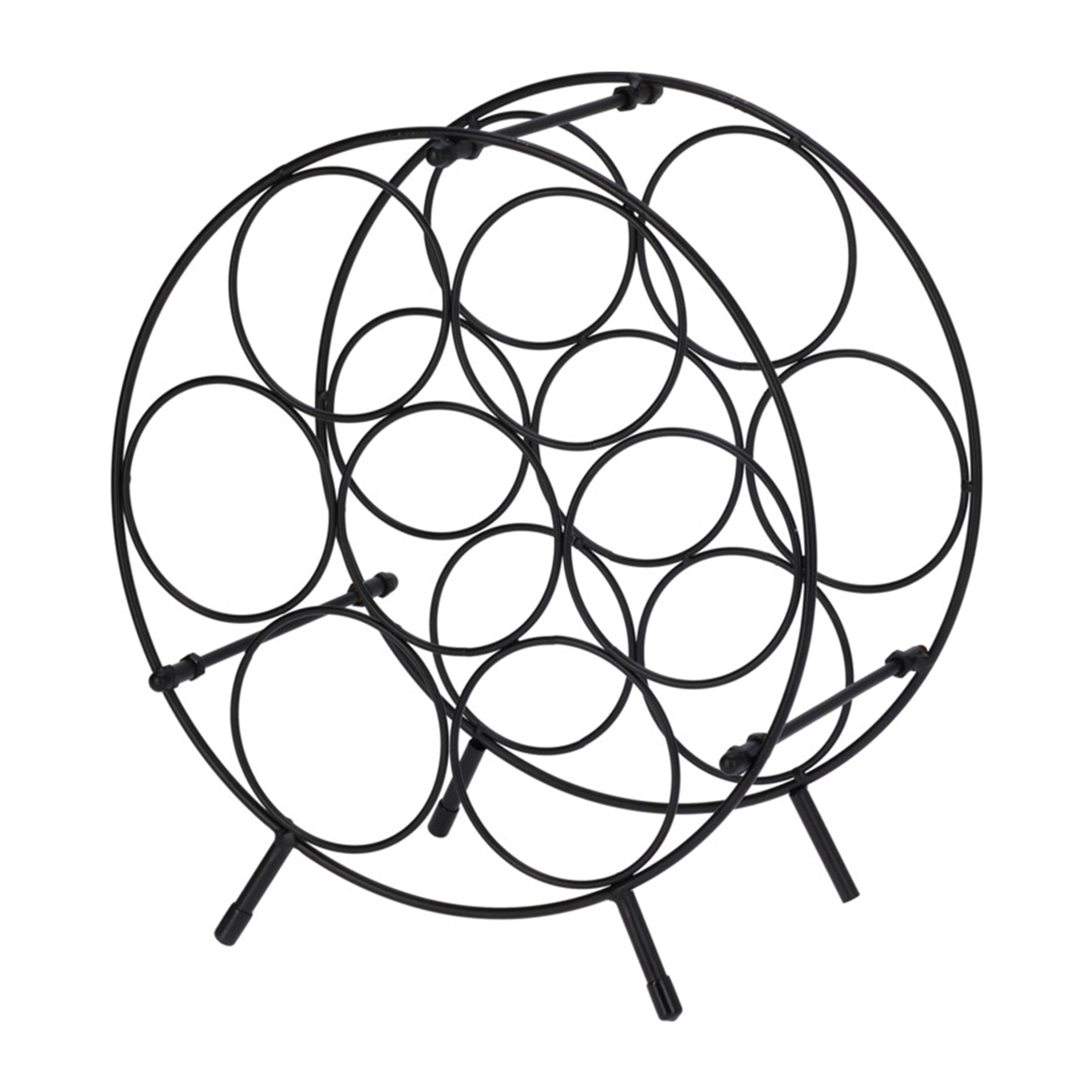 Botellero metálico redondo para 7 botellas - organizador resistente y elegante para espacios reducidos o bares