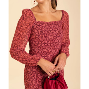 Vestido midi con manga larga