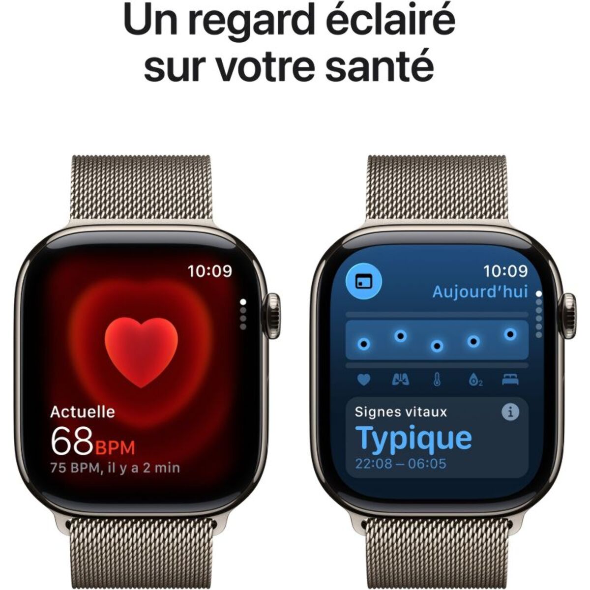 Montre connectée APPLE WATCH 46mm Tit Naturel Milan Serie 11 S/M Cellular