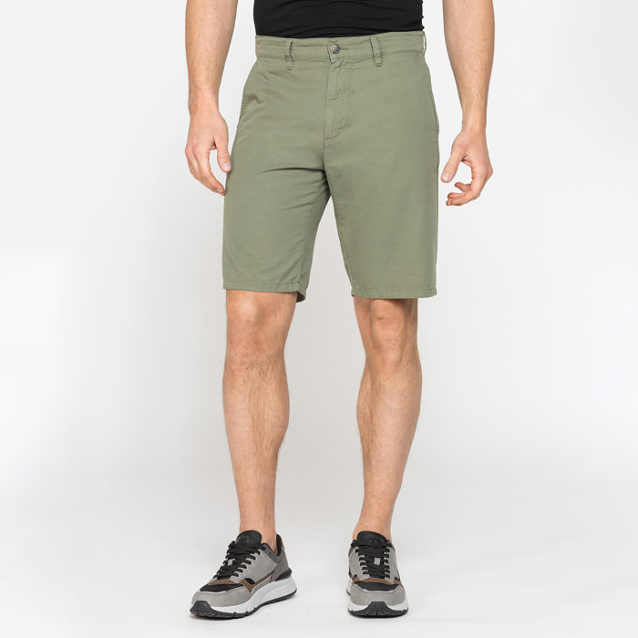 PANTALONE CORTO CHINO IN LEGGERA GABARDINA DI COTONE