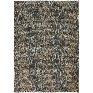 Tapis shaggy tissé en laine motif faux uni HAJO