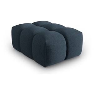 Pouf "Lorella" en tissu structurel bleu foncé