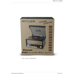Platine vinyle MUSE MT-110B noire - Bluetooth