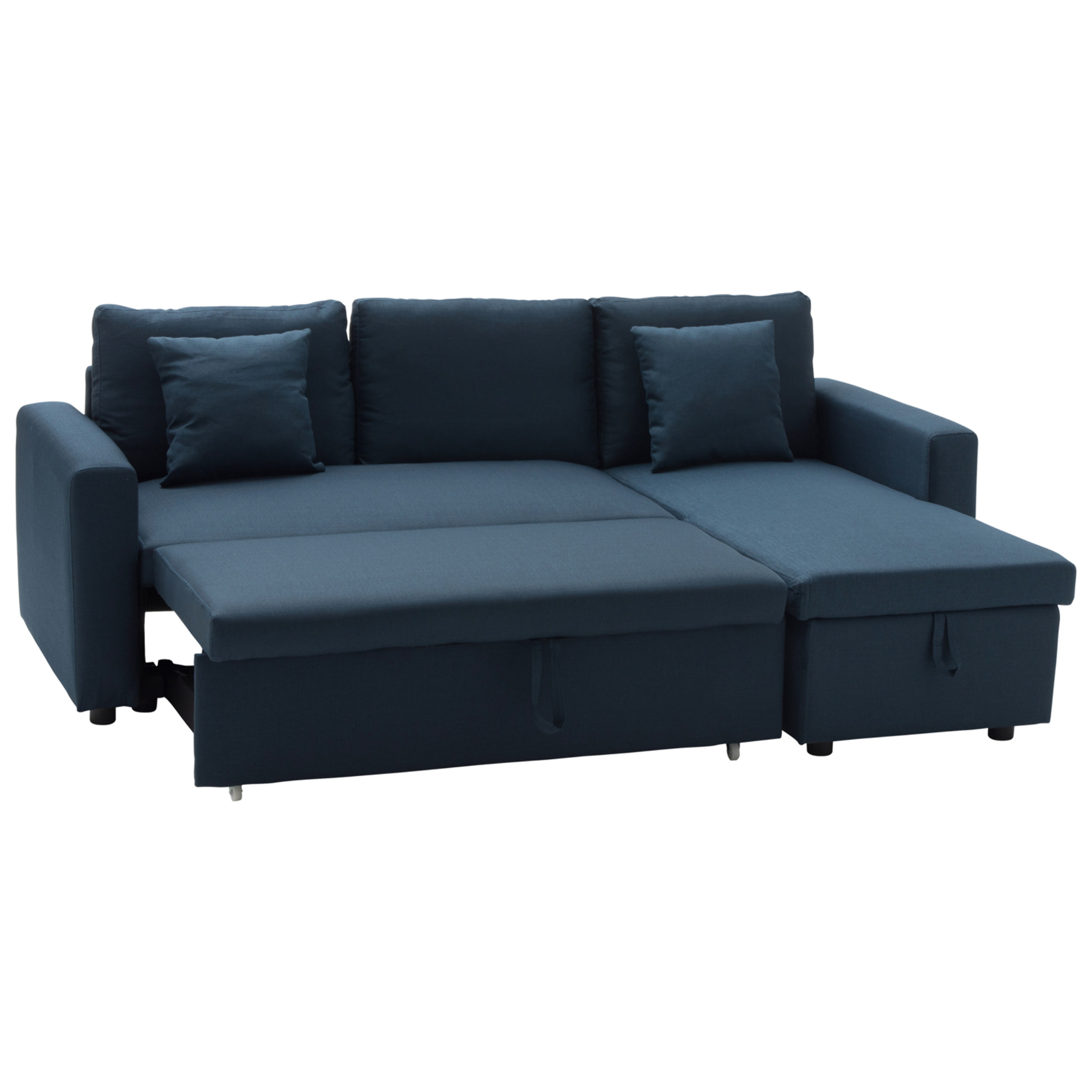 Canapé d'angle convertible CLARK 3 places bleu