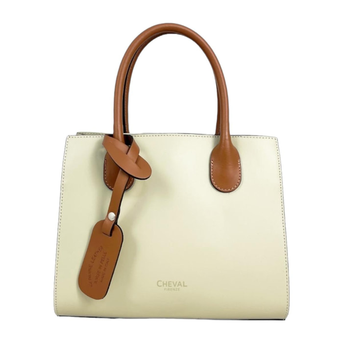 Borsa a mano Cheval Firenze Izar Mini Beige/Cuoio