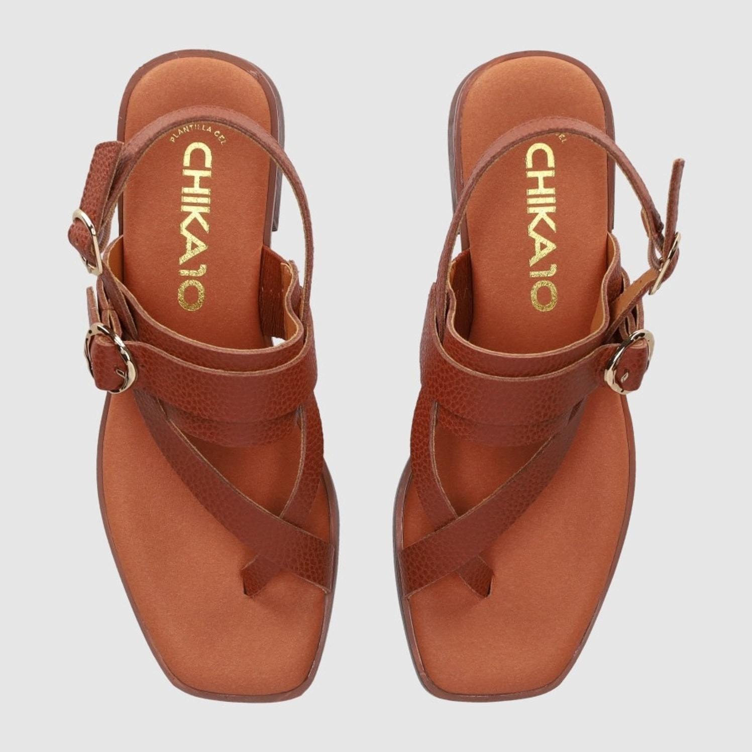 Sandalias de Serraje - Cuero - Tacón: 4 cm