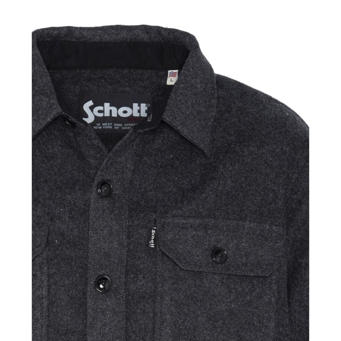 SHCARL3 WOOL MIX OVERSHIRT WITH CHEST FLAP POCKETS 44% ACRYLIC 24% POLYESTER 18% WOOL 14% COTTON Grigio