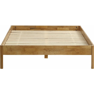 Lit en chêne massif + Matelas Hybride - AINA & SPRING ELITE