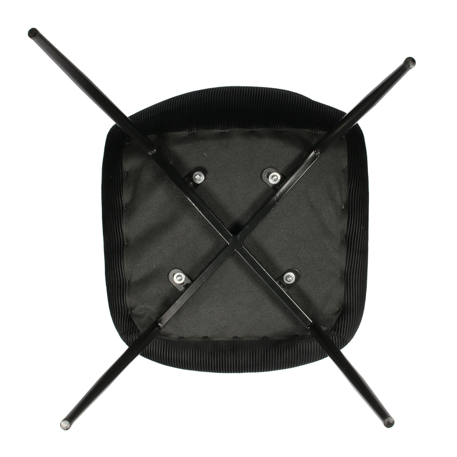 Chaise Velours Cotele Giulia Noir - Lot De 4