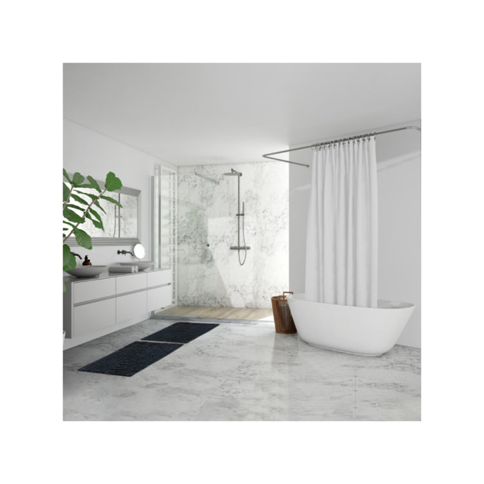 Tapis de salle de bain rectangulaire 40 x 60 cm en coton avec motifs en relief - COURBES