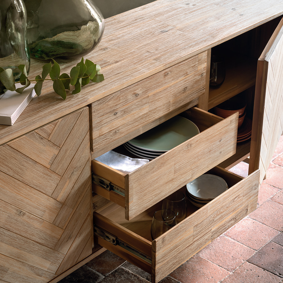 Buffet 2 portes "Aeris" - 2 portes - bois d'acacia