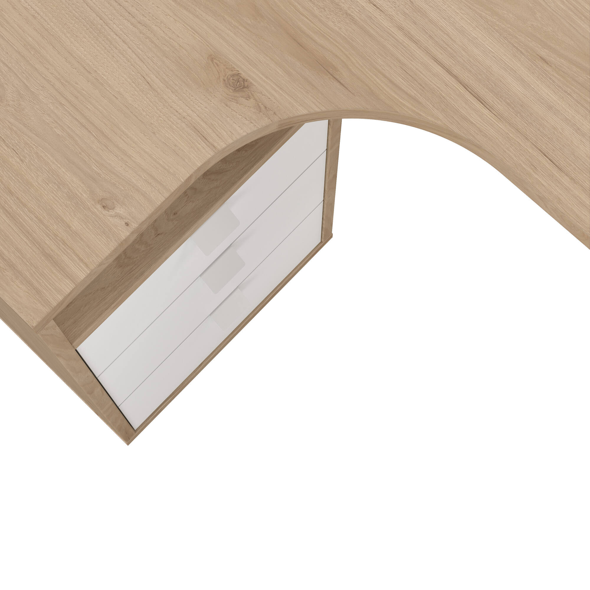 Scrivania Medard, Scrittoio multiuso, Tavolo per ufficio porta PC, Piano di lavoro, 150x100 h76 cm, Rovere e Bianco