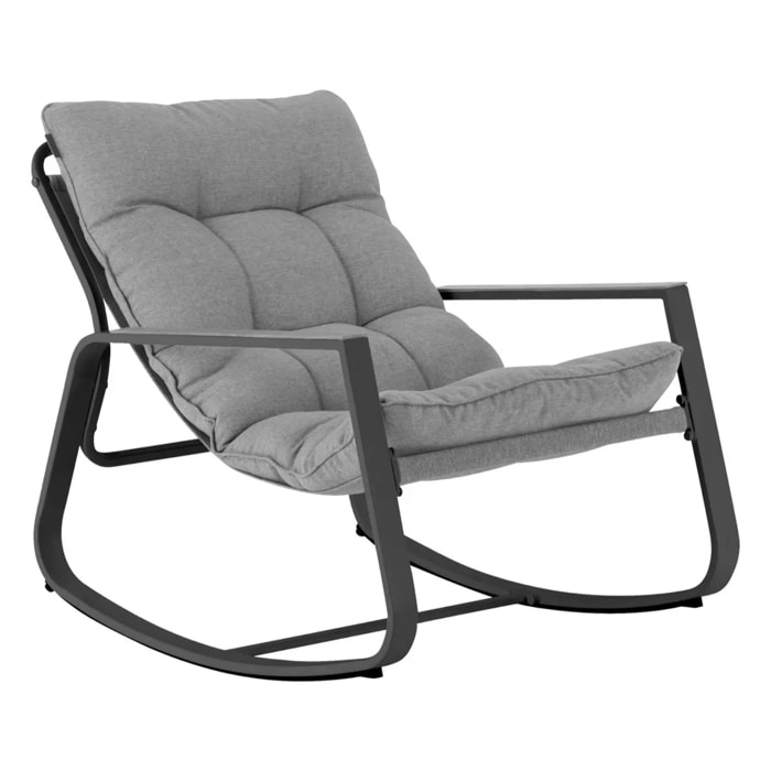 Fauteuil à bascule de jardin "Felinio" gris