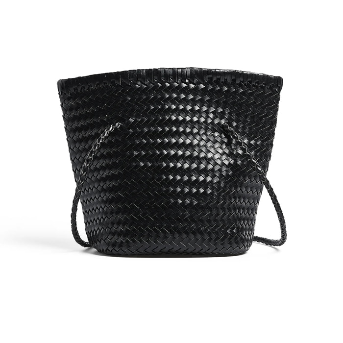 Bolso de cuero entrelazado tipo cubo Bolsos Nakd