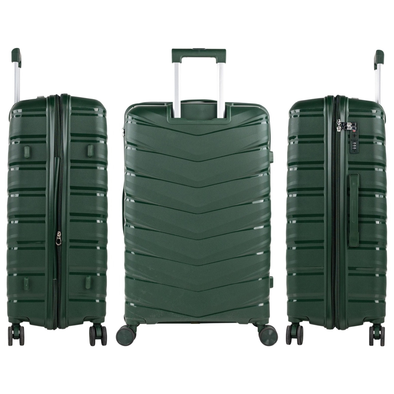 Juego De Maletas Rígidas Pp Jaslen Varese Verde