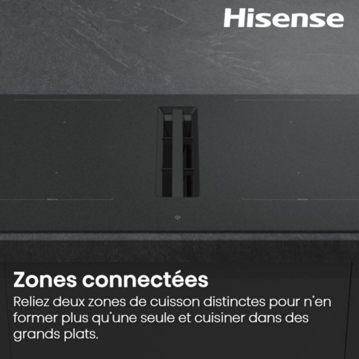 Plaque induction aspirante HISENSE HEH8443BSRWF InfiniteMattGlass