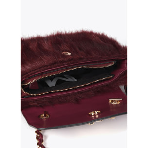 Tracolla in pelle effetto pelo