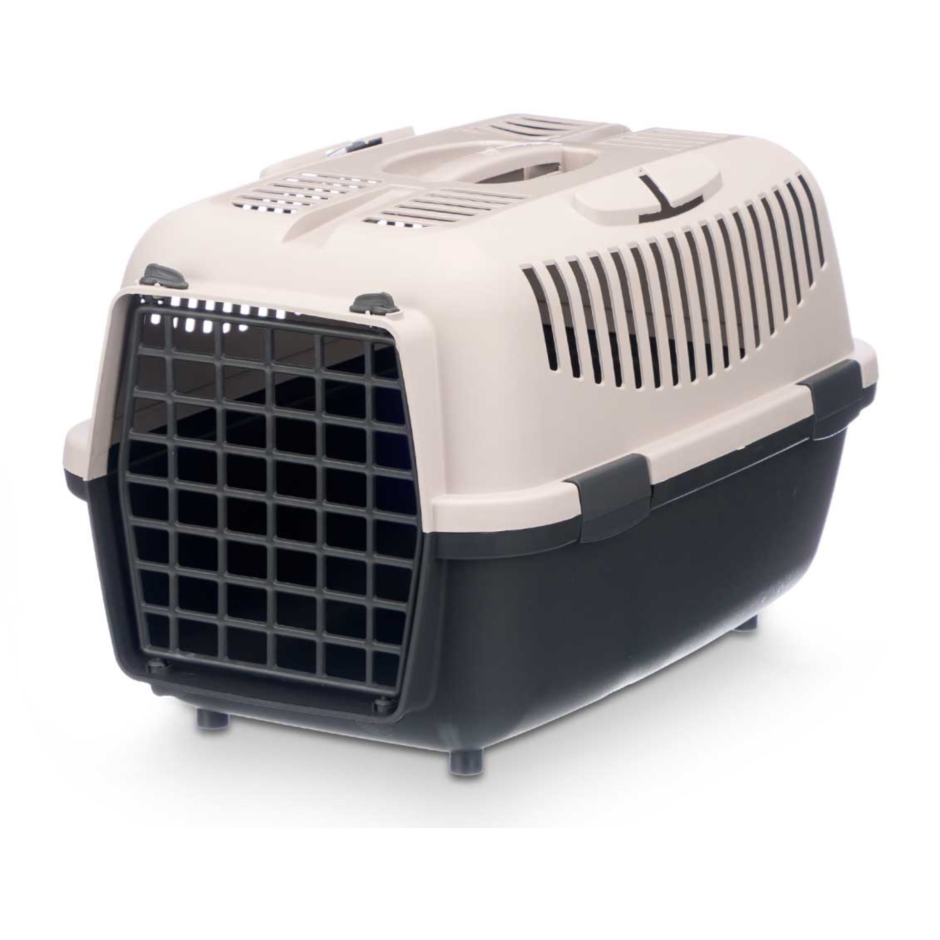 Well home transportín de mascotas portátil antracita, ideal para perros y gatos